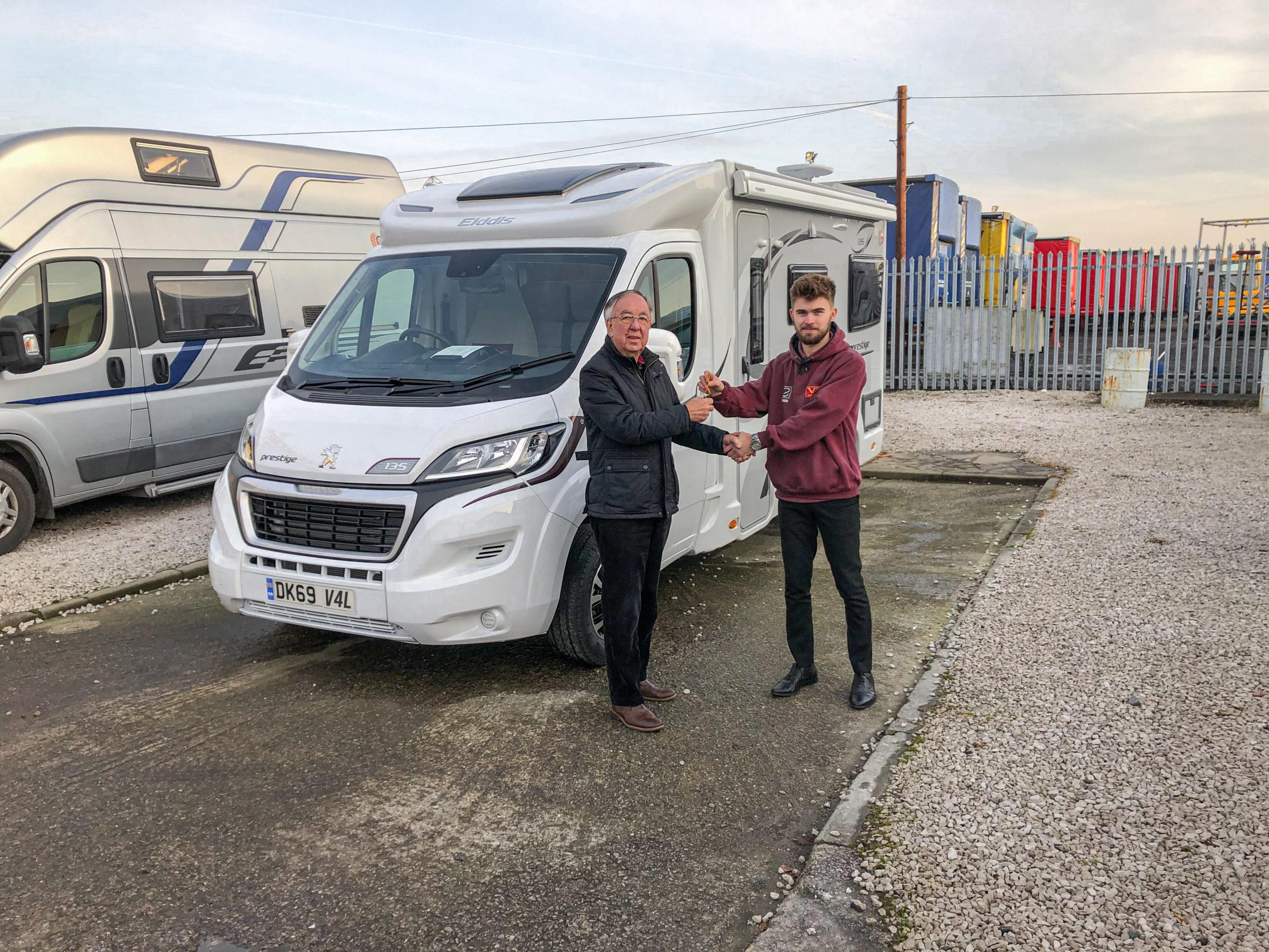 Happy customer buying a motorhome